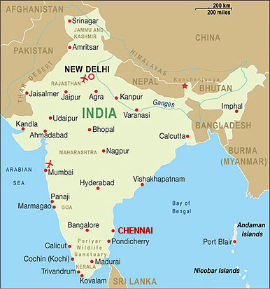 chennai india map